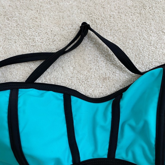Design Lab Blue and Black Bikini Top - Picture 6 of 8